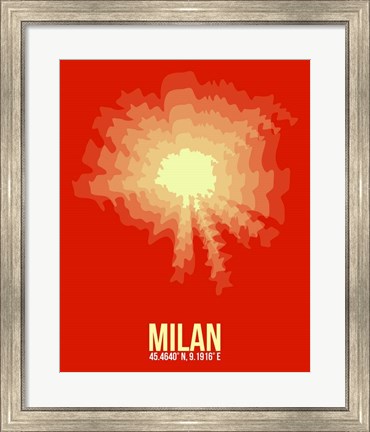 Framed Milan Radiant Map 2 Print