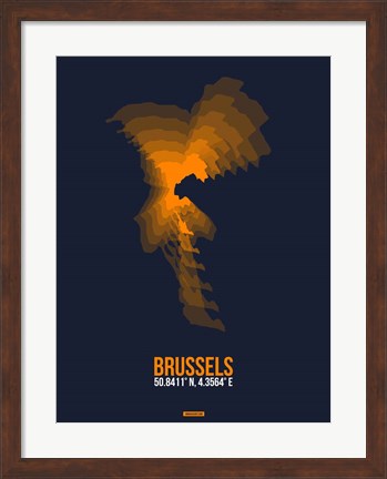 Framed Brussels Radiant Map 3 Print