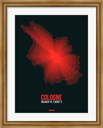 Framed Cologne Radiant Map 1 Print