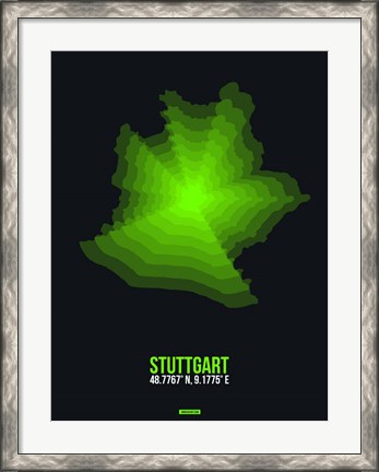 Framed Stuttgart Radiant Map 3 Print