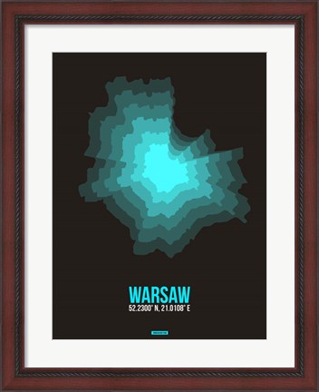 Framed Warsaw Radiant Map 3 Print