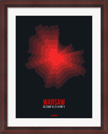 Framed Warsaw Radiant Map 4 Print