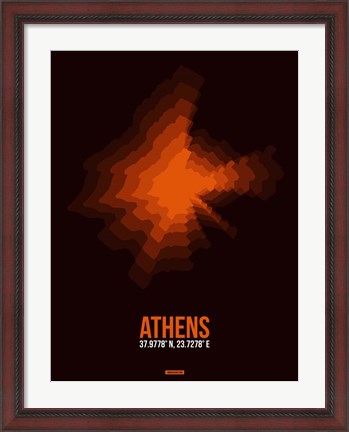 Framed Athens Radiant Map 3 Print