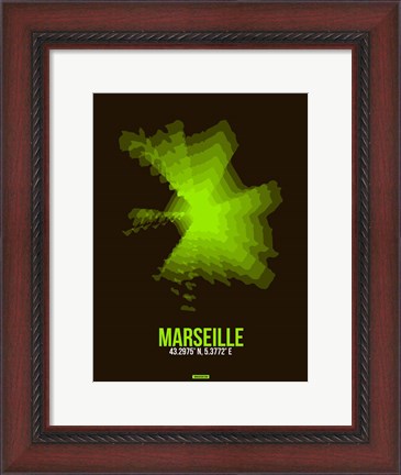 Framed Marseille Radiant Map 1 Print