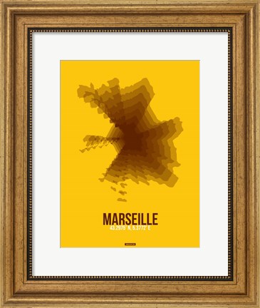 Framed Marseille Radiant Map 3 Print