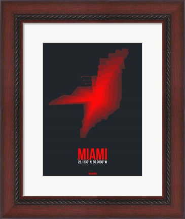 Framed Miami Radiant Map 3 Print