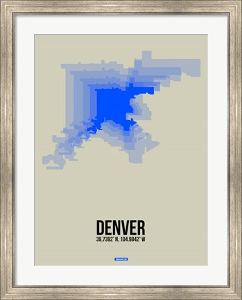 Framed Denver Radiant Map 2 Print