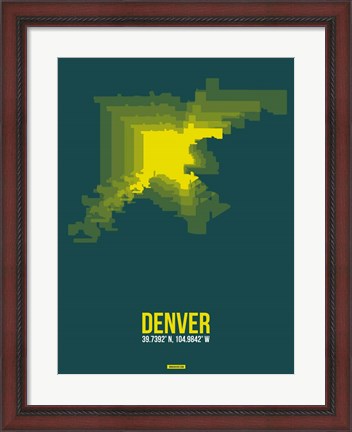 Framed Denver Radiant Map 3 Print