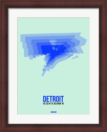 Framed Detroit Radiant Map 1 Print