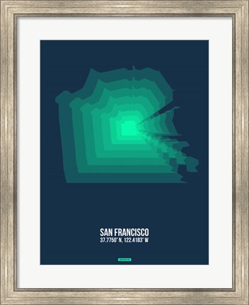 Framed San Francisco Radiant Map 2 Print