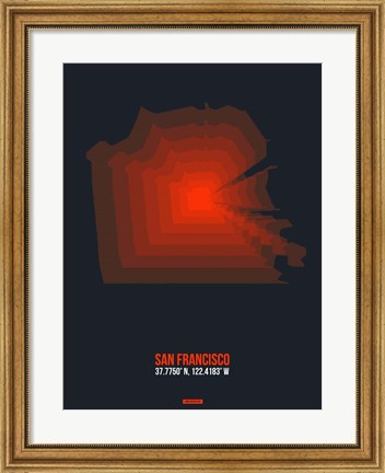 Framed San Francisco Radiant Map 5 Print