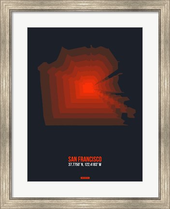 Framed San Francisco Radiant Map 5 Print