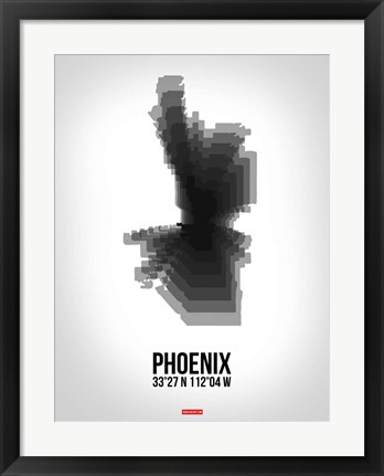 Framed Phoenix Radiant Map 6 Print