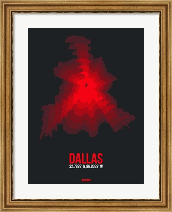 Framed Dallas Radiant Map 3 Print