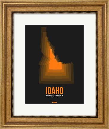 Framed Idaho Radiant Map 6 Print