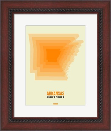 Framed Arkansas Radiant Map 1 Print