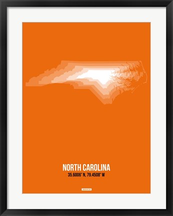 Framed North Carolina Radiant Map 3 Print