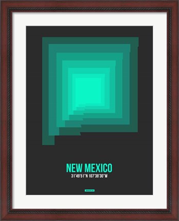 Framed New Mexico Radiant Map 5 Print