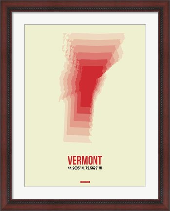 Framed Vermont Radiant Map 3 Print