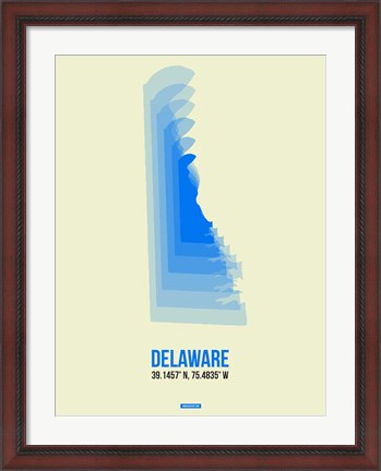 Framed Delaware Radiant Map 1 Print