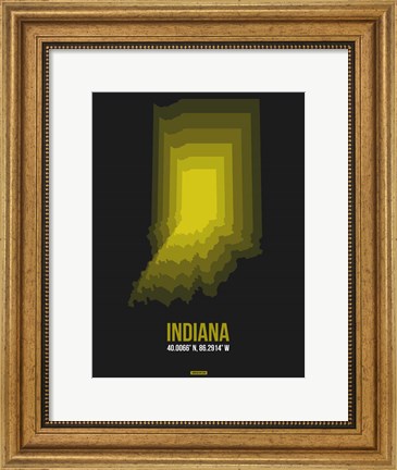 Framed Indiana Radiant Map 6 Print