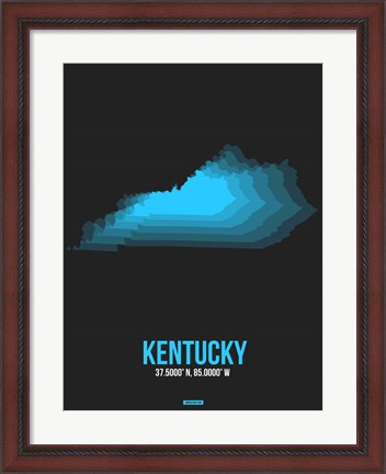 Framed Kentucky Radiant Map 5 Print