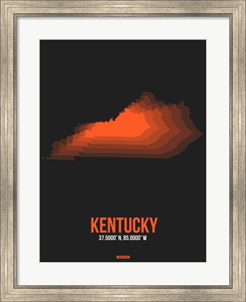 Framed Kentucky Radiant Map 6 Print