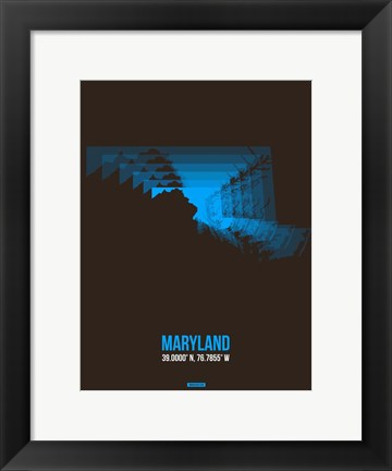 Framed Maryland Radiant Map 4 Print