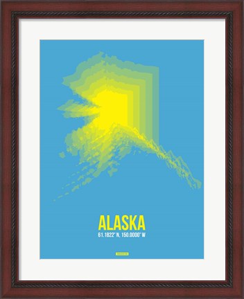 Framed Alaska Radiant Map 2 Print