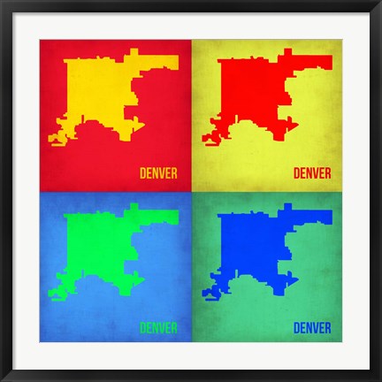 Framed Denver DC Pop Art Map 1 Print