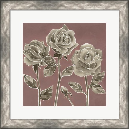 Framed Marsala Roses II Print