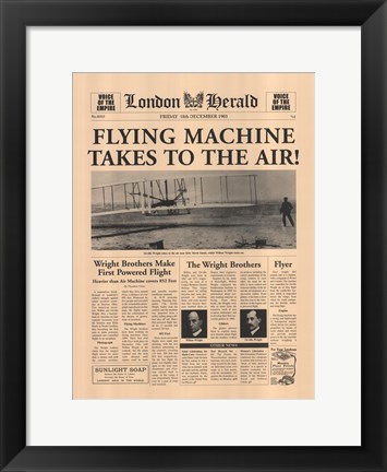 Framed Flying Machine Takes to the Air! Print