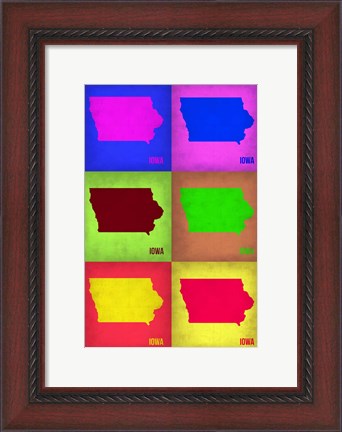 Framed Iowa Pop Art Map 2 Print