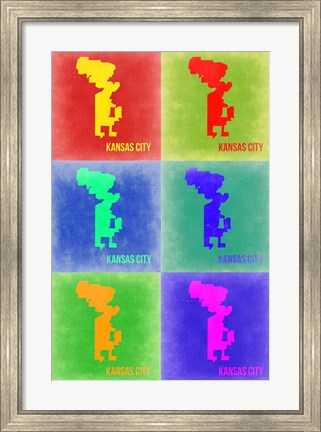 Framed Kansas City Pop Art Map 3 Print