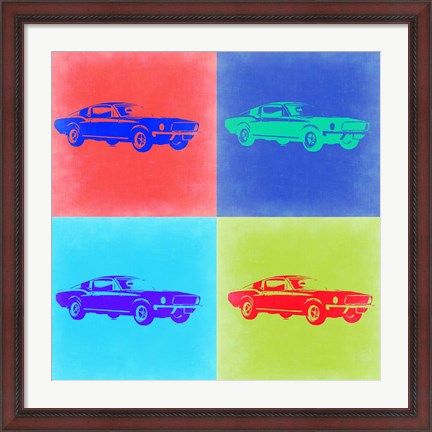 Framed Ford Mustang Pop Art 2 Print