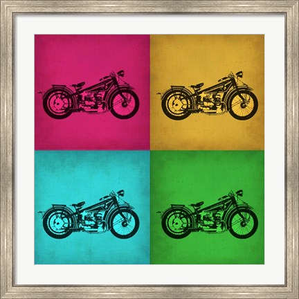 Framed Vintage Bike Pop Art 1 Print