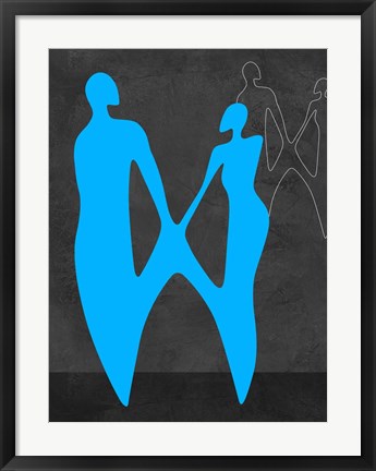 Framed Blue Couple Print