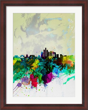 Framed Beijing Watercolor Skyline Print