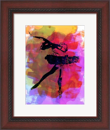 Framed Black Ballerina Watercolor Print