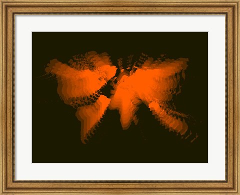 Framed Orange Radiant  World Map Print