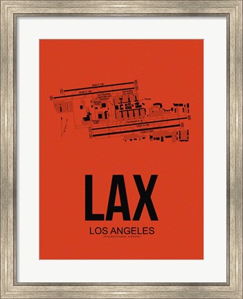 Framed LAX Los Angeles Airport Orange Print