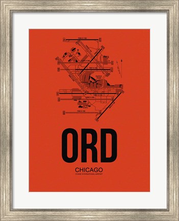 Framed ORD Chicago Airport Orange Print