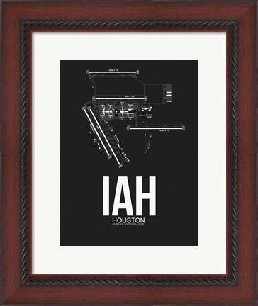 Framed IAH Houston Airport Black Print