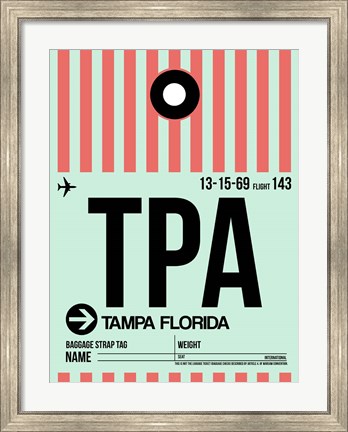 Framed TPA Tampa Luggage Tag 1 Print