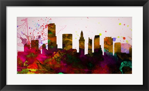 Framed Miami City Skyline Print