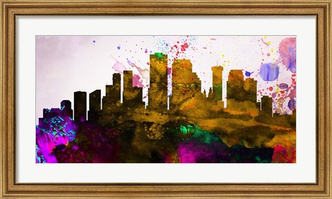 Framed New Orleans City Skyline Print