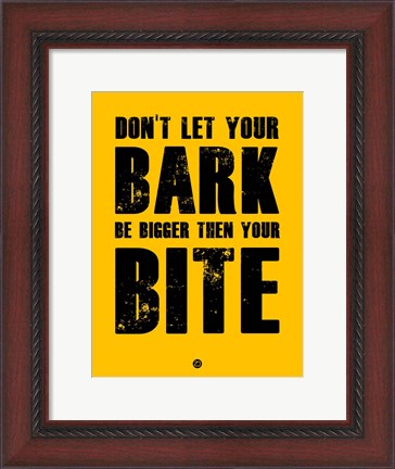 Framed Bark And Bite Yellow Print