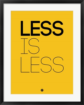 Framed Less Is Less Yellow Print