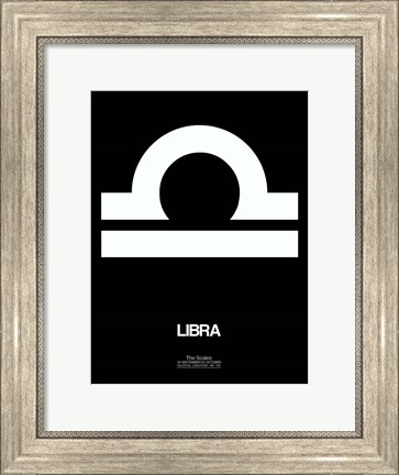 Framed Libra Zodiac Sign White Print