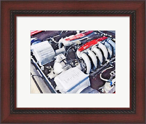 Framed Ferrari 512 TR Testarossa Engine Print